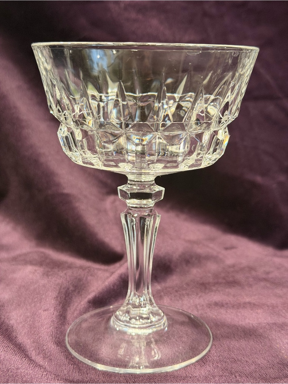 Vintage Cristal D'Arques Durand Chantelle Crystal Champagne Coupe Glass